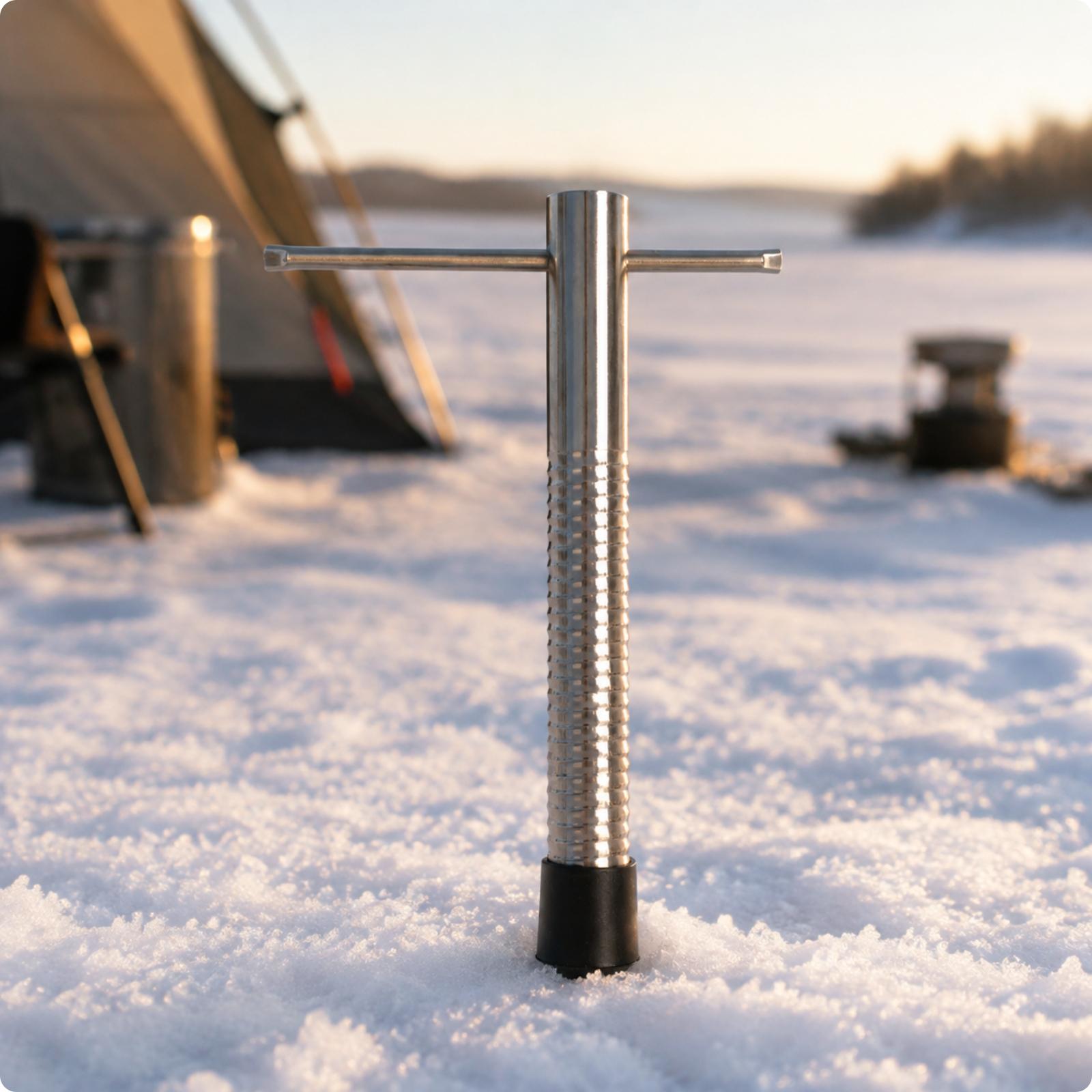 Fishing Rod Ice - Kompaktowa, stalowa wiertarka do lodu, idealna